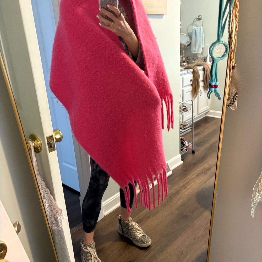 Anthropologie hot pink pashmina